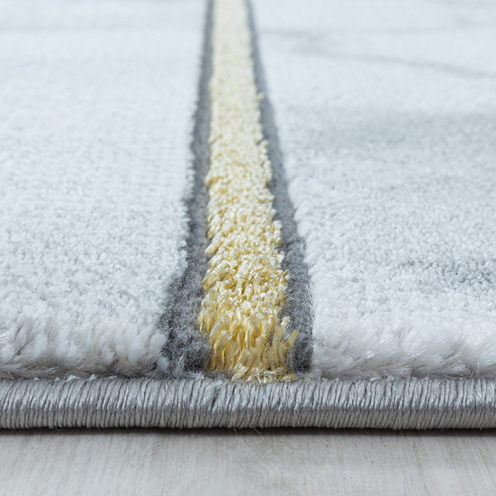 Modern vloerkleed - Marble Box Grijs/Goud