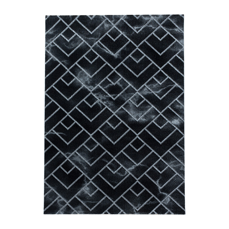 Modern vloerkleed - Marble Pattern Antraciet/Zilver - sfeer