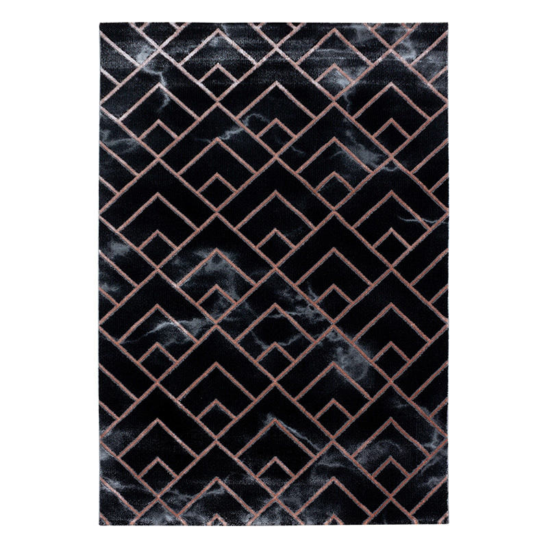 Modern vloerkleed - Marble Pattern Antraciet/Bruin - sfeer