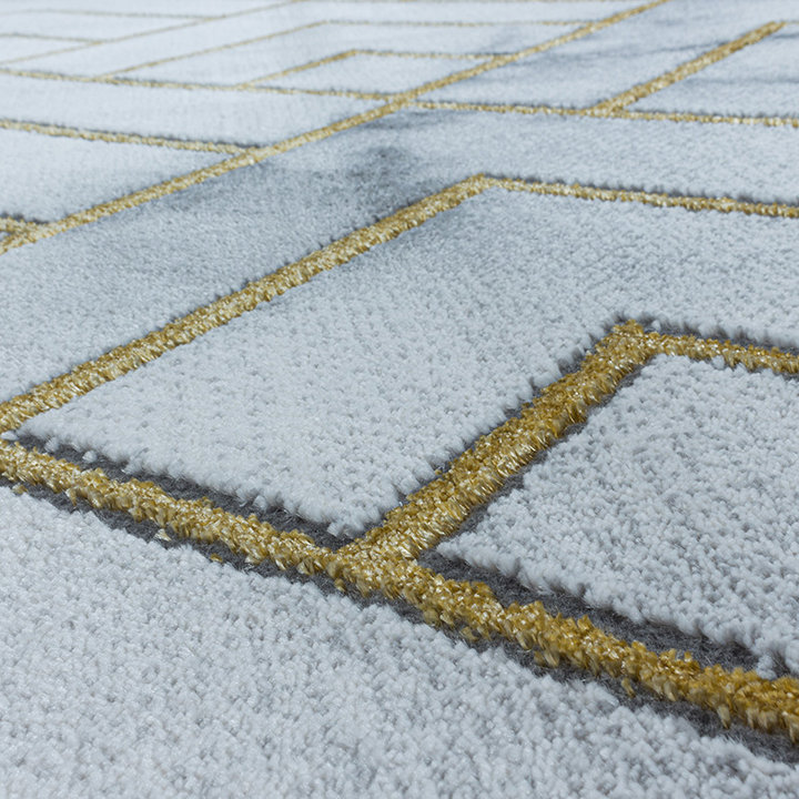 Modern vloerkleed - Marble Pattern Grijs/Goud