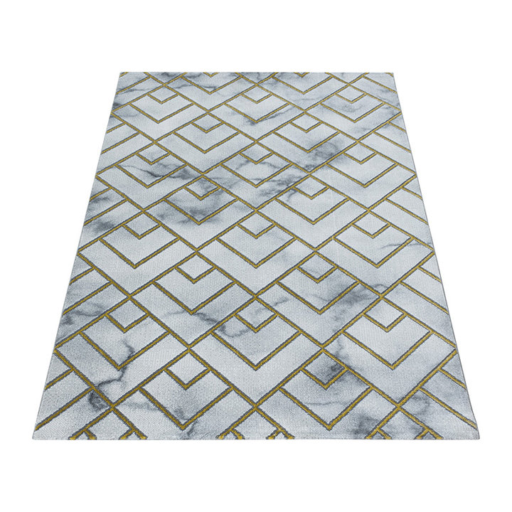 Modern vloerkleed - Marble Pattern Grijs/Goud