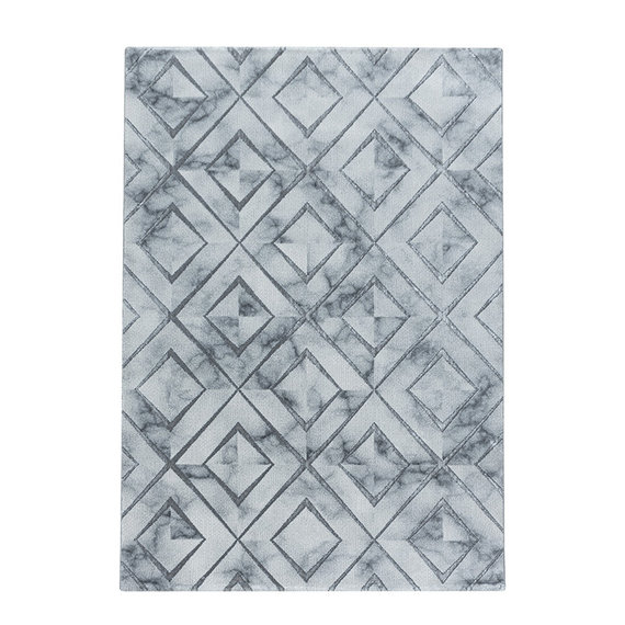Adana Carpets Modern vloerkleed - Marble Square Grijs Zilver