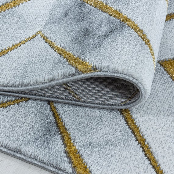 Adana Carpets Modern vloerkleed - Marble Square Grijs Goud