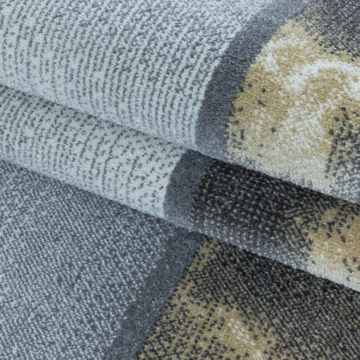 Modern vloerkleed - Optimism Box Geel/Grijs