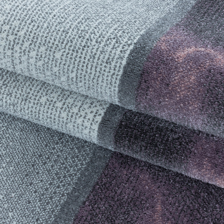 Modern vloerkleed - Optimism Box Paars/Grijs