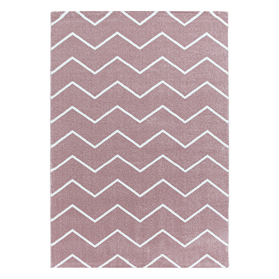 Adana Carpets Laagpolig vloerkleed - Smoothly Weave Roze Wit