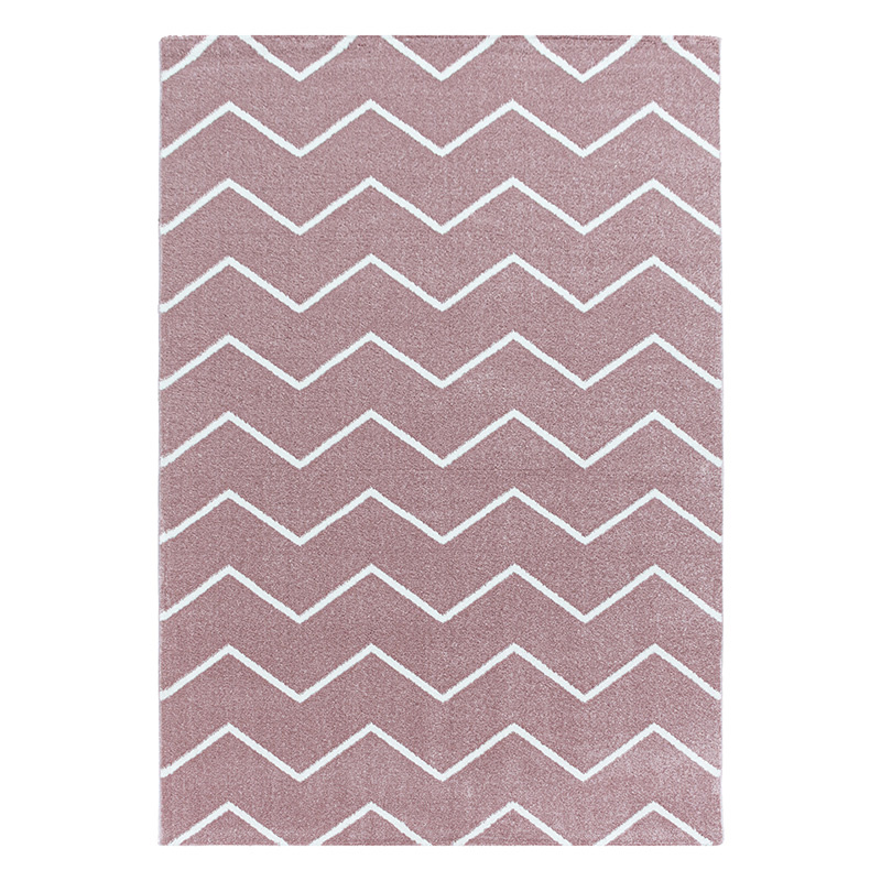 Laagpolig vloerkleed - Smoothly Weave Roze/Wit - sfeer