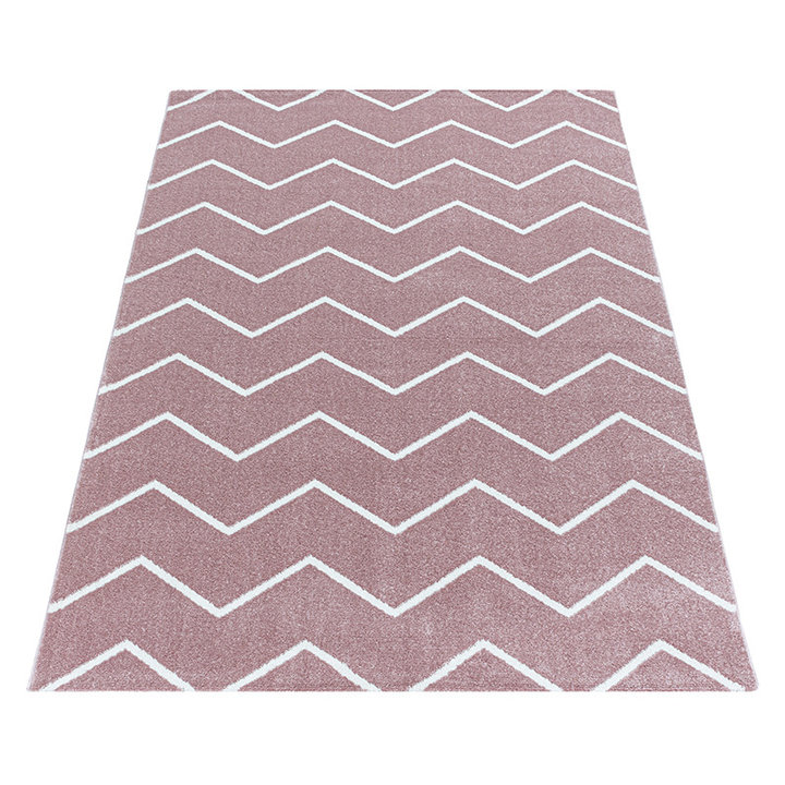 Laagpolig vloerkleed - Smoothly Weave Roze/Wit