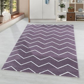 Adana Carpets Laagpolig vloerkleed - Smoothly Weave Paars Wit