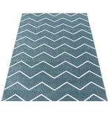 Adana Carpets Laagpolig vloerkleed - Smoothly Weave Blauw Wit
