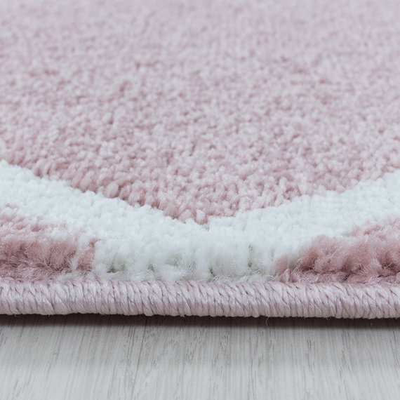 Adana Carpets Laagpolig vloerkleed - Smoothly Lines Roze Wit