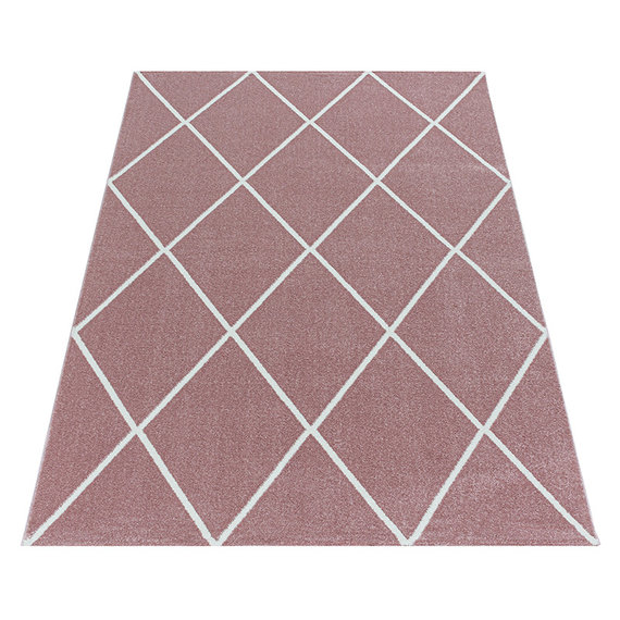 Adana Carpets Laagpolig vloerkleed - Smoothly Lines Roze Wit