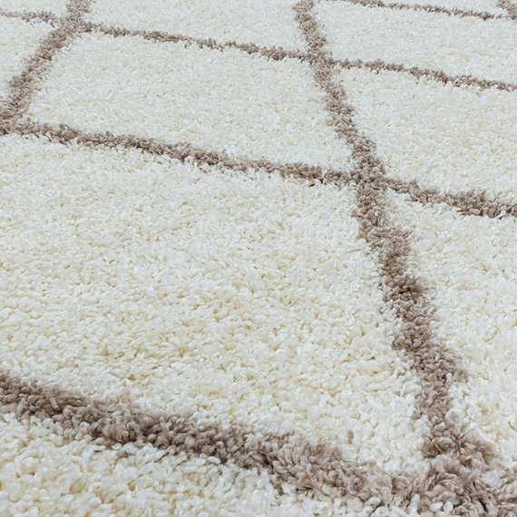 Adana Carpets Rond berber vloerkleed - Agadir Lines Creme Beige