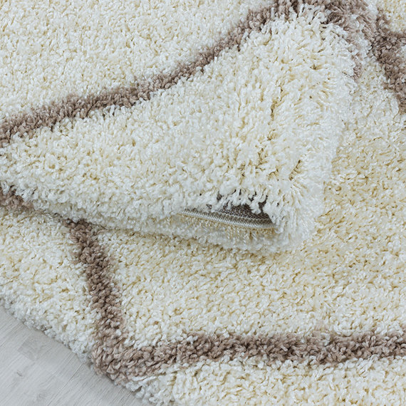 Adana Carpets Rond berber vloerkleed - Agadir Lines Creme Beige