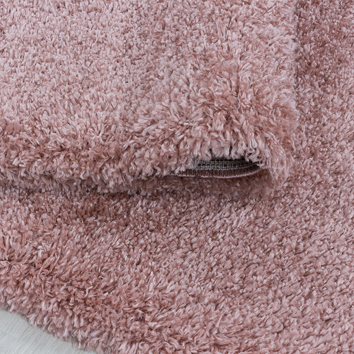 Rond hoogpolig vloerkleed - Fuzzy Roze
