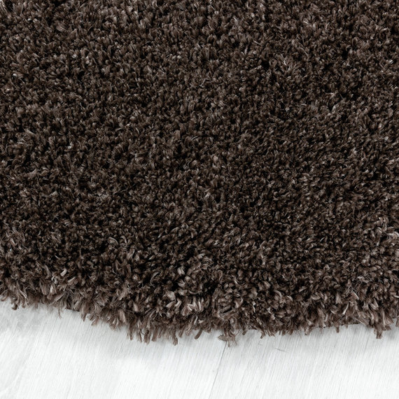 Adana Carpets Rond hoogpolig vloerkleed - Fuzzy Bruin