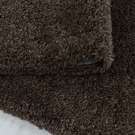 Adana Carpets Rond hoogpolig vloerkleed - Fuzzy Bruin
