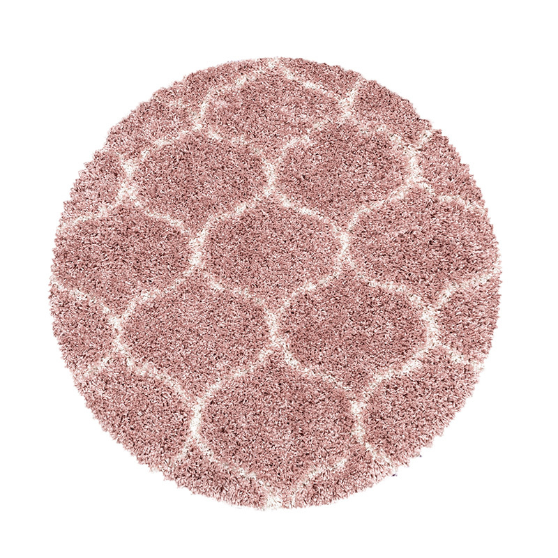 Rond berber vloerkleed - Agadir Circle Roze/Creme