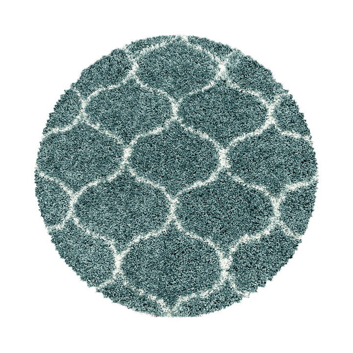 Rond berber vloerkleed - Agadir Circle Blauw/Creme