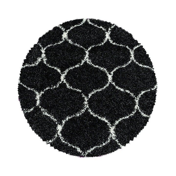 Rond berber vloerkleed - Agadir Circle Antraciet/Creme