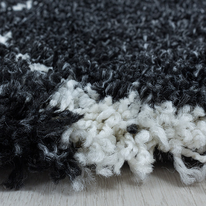 Rond berber vloerkleed - Agadir Circle Antraciet/Creme