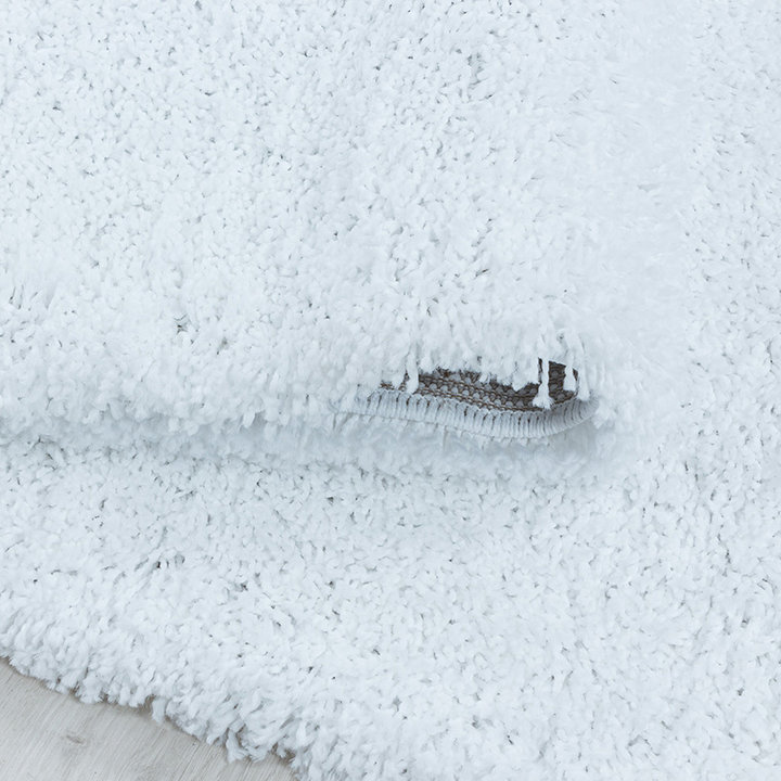 Rond hoogpolig vloerkleed - Softy Wit