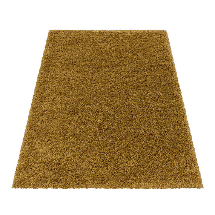 Hoogpolig vloerkleed - Softy Geel/Goud