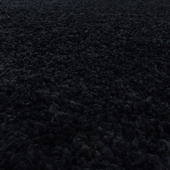 Adana Carpets Rond hoogpolig vloerkleed - Softy Zwart