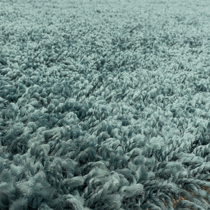 Rond hoogpolig vloerkleed - Softy Blauw/Groen - sfeer