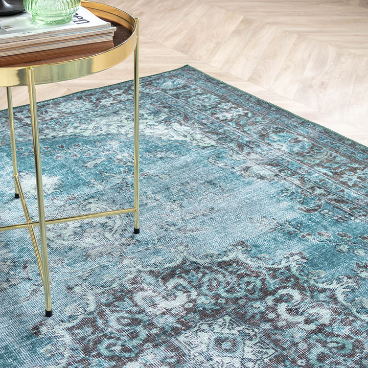 Dywan vintage - Estate Medalion Niebieski/Zielony