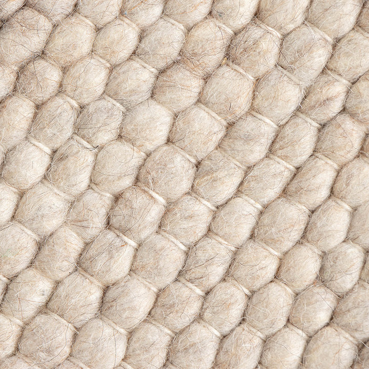 Rond wollen vloerkleed - Feline Wit/Gemeleerd