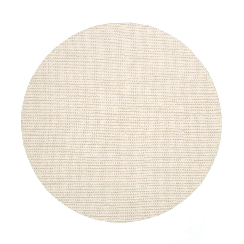 Rond wollen vloerkleed - Feline Wit - sfeer