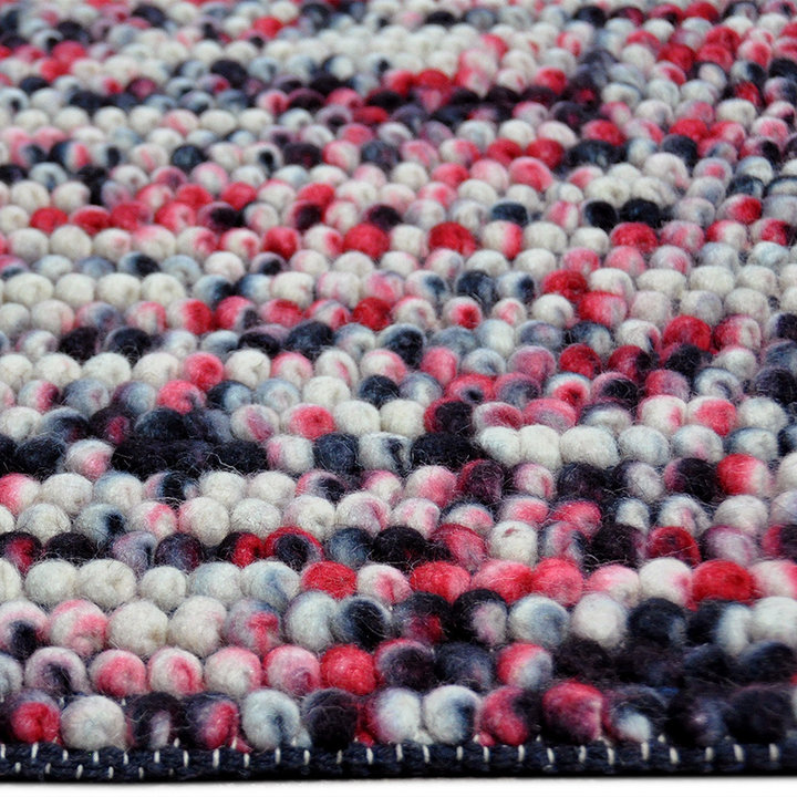 Wol bolletjesvloerkleed - Madeleine Rood