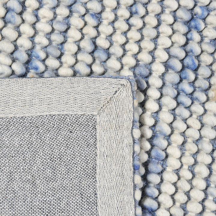 Wol bolletjesvloerkleed - Madeleine Blauw/Beige