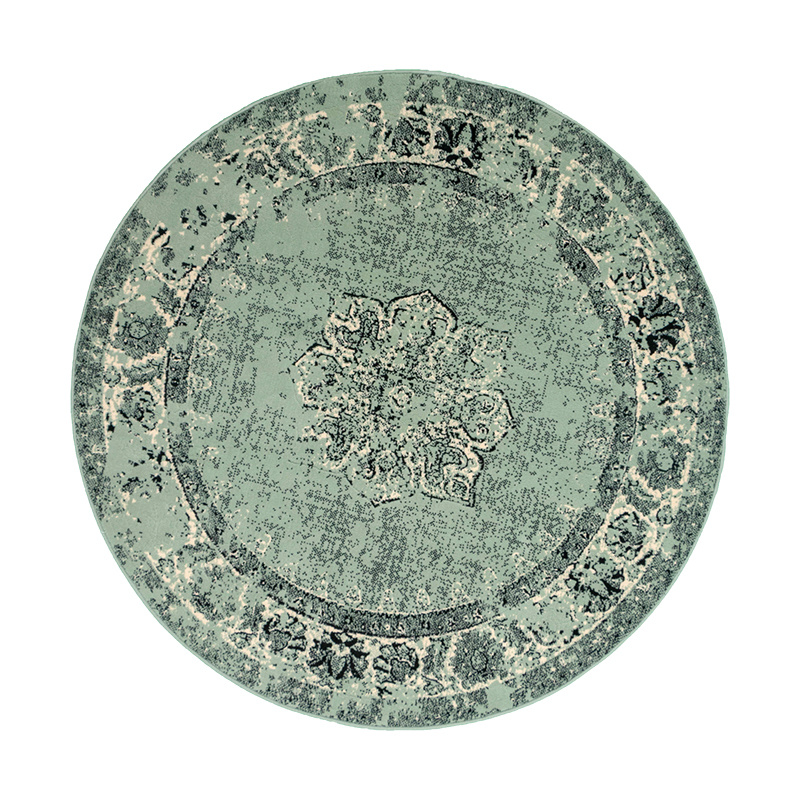 Rond vintage vloerkleed - Wonder Groen/Zwart - sfeer