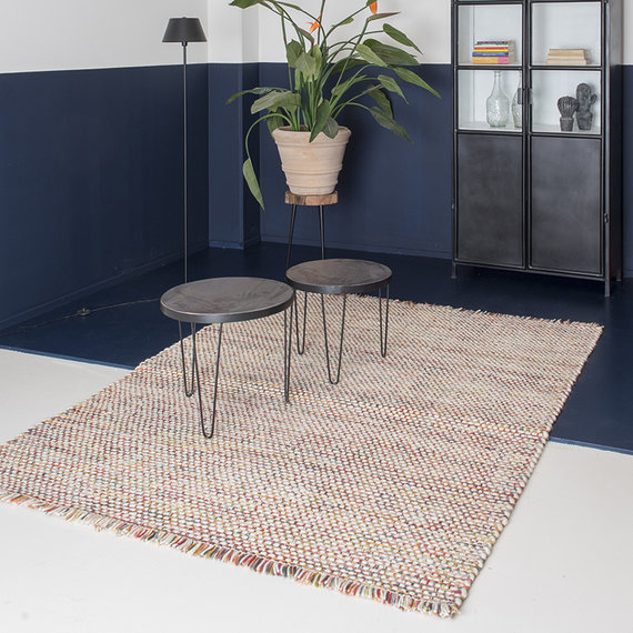 Brinker carpets Wollen vloerkleed - Sunshine Fringe Multicolor Rood
