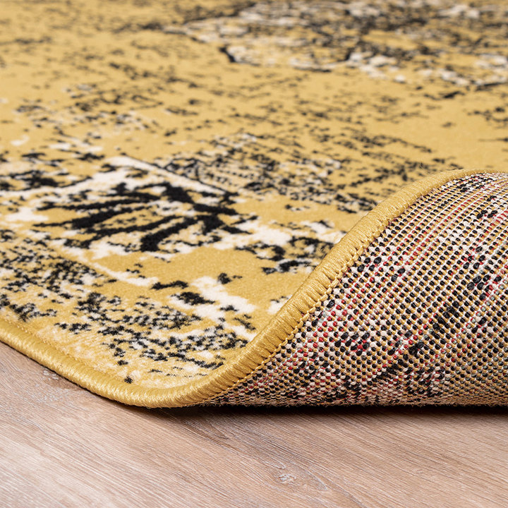 Dywan vintage - Wonder Żółty/Czarny