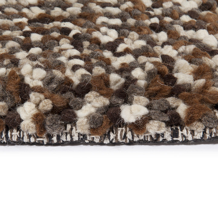 Wollen vloerkleed - Halette Bruin/Wit