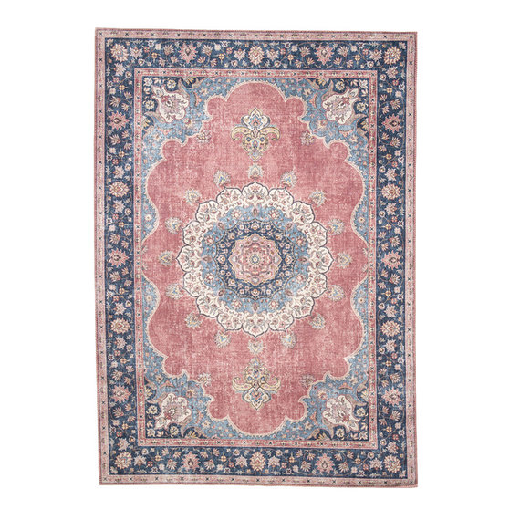 FRAAI Vintage vloerkleed - Lily Medaillon Rood Roze