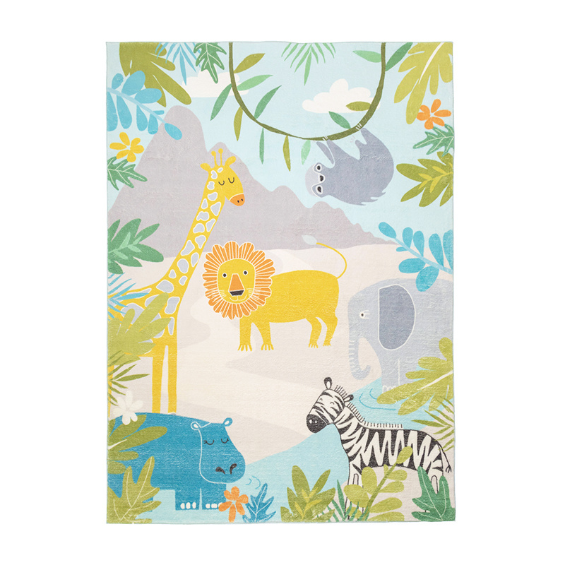 Kindervloerkleed - Jungle Leeuw Multicolor - sfeer