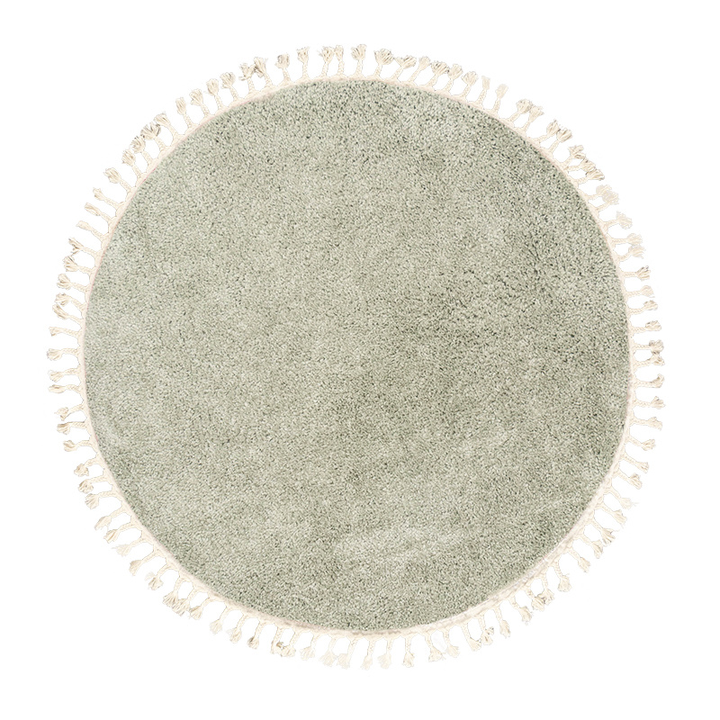 Rond hoogpolig vloerkleed - Lofty Fringe Mint - sfeer
