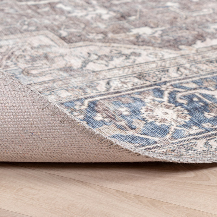 Dywan vintage - Lugan Niebieski/Taupe