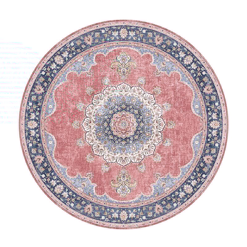 Rond vintage vloerkleed - Lily Medaillon Rood/Roze - sfeer