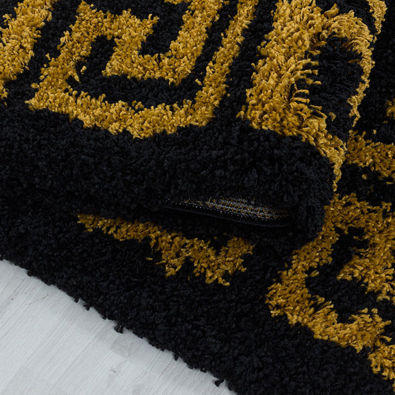Adana Carpets Rond modern vloerkleed - Greece Zwart Goud