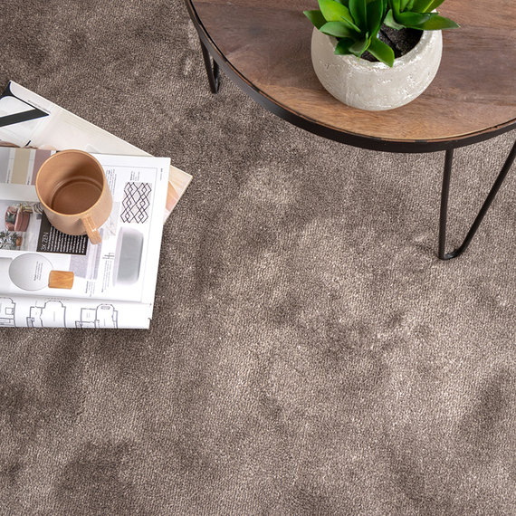 FRAAI Rond viscose vloerkleed - Vive Taupe
