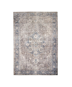 Vintage vloerkleed - Lugan Taupe/Blauw