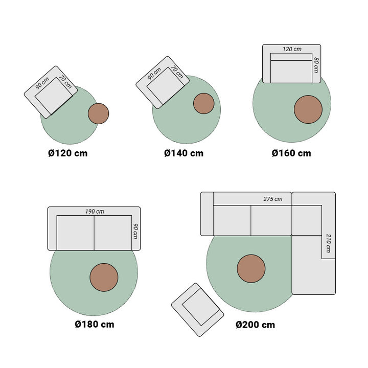 Rond Hoogpolig vloerkleed - Twilight Zilver 9999