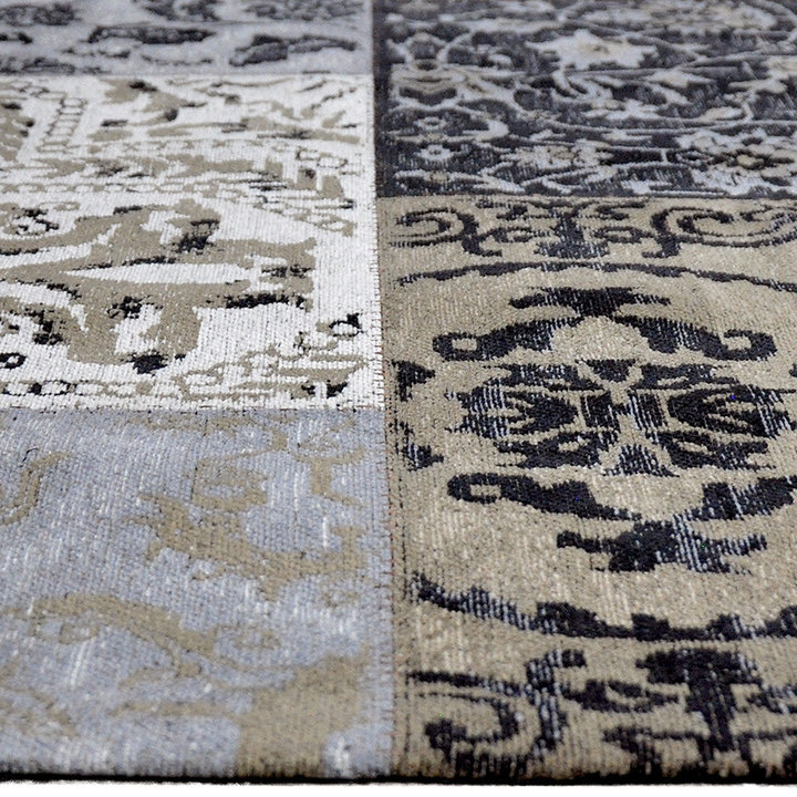 Patchwork vloerkleed - Delany Grijs/Antraciet