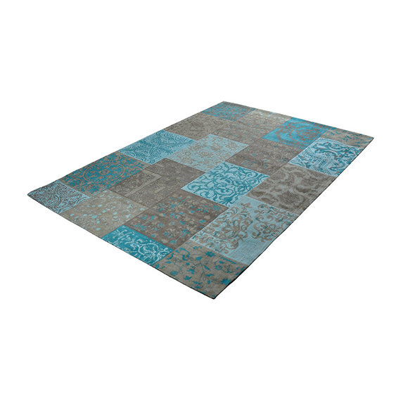 Rebelle Patchwork vloerkleed - Delany Grijs Aqua Mint