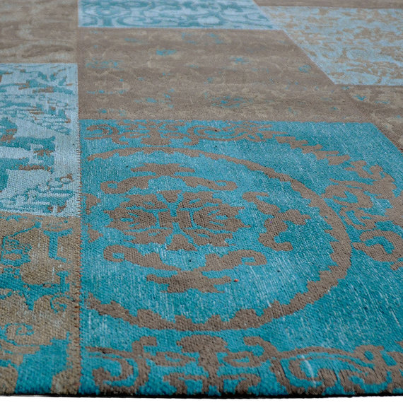 Rebelle Patchwork vloerkleed - Delany Grijs Aqua Mint